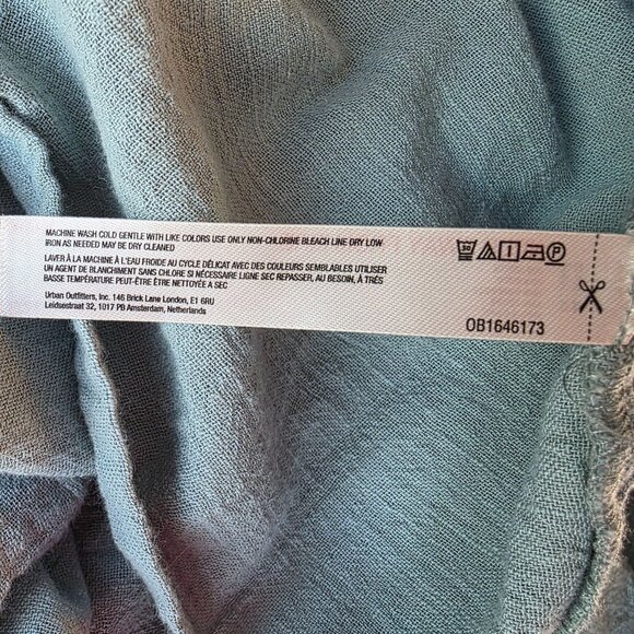 Free People Womens XS Dress Mini Baby Doll Sage Green Pleated Relaxed Fit Boho C - Picture 10 of 11